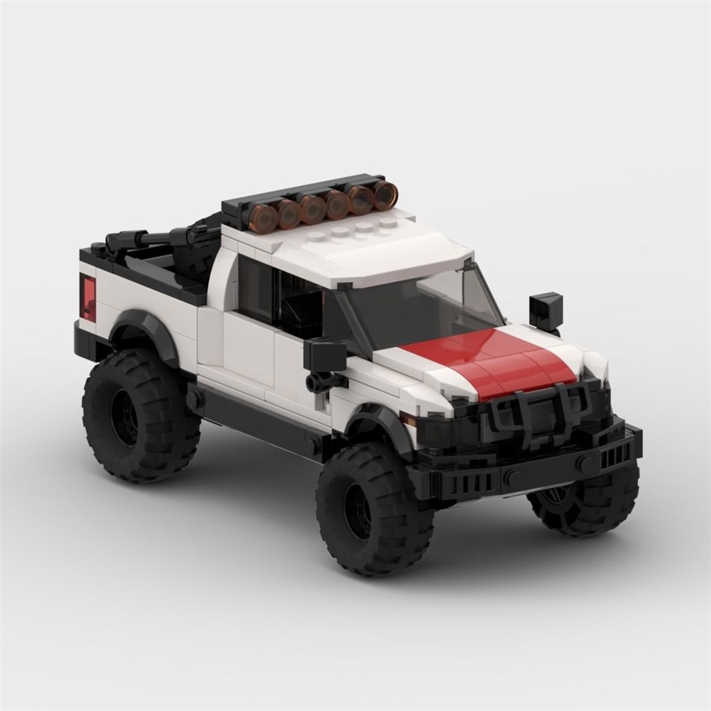 MOC Ford F150 SVT RAPTOR Ô tô Xe bán tải màu trắng Khối xây dựng Đồ chơi cho trẻ em bé trai và bé gá