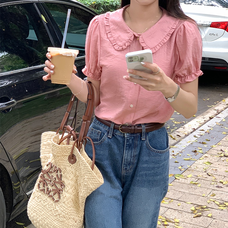 Áo Sơ Mi Ren Ngắn Tay Thời Trang Sành Điệu 63399