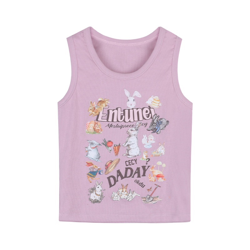 Áo Thun Ba Lỗ Dáng Ngắn In Hình Dễ Thương 64628