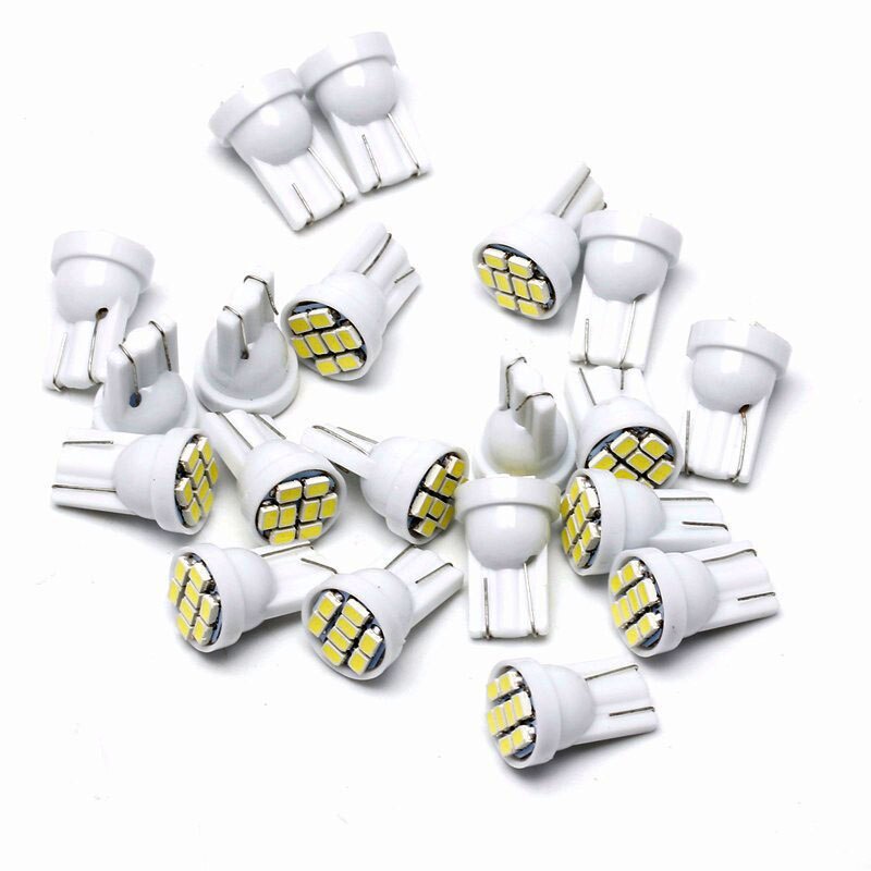 Set 10 Đèn LED T10 W5W 5W5 12V 7000K 1206 8 SMD Ánh Sáng Trắng Siêu Sáng Dành Cho Ô Tô