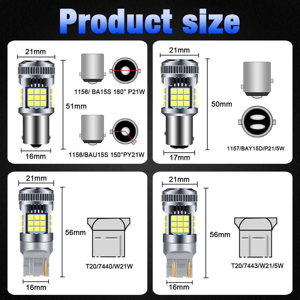 Đèn tín hiệu rẽ 1pc 3030 36smd 1156 ba15s bau15s 1157 7440 7443 bóng đèn led ô tô có phanh quạt đảo ngược canbus không có lỗi đèn phanh