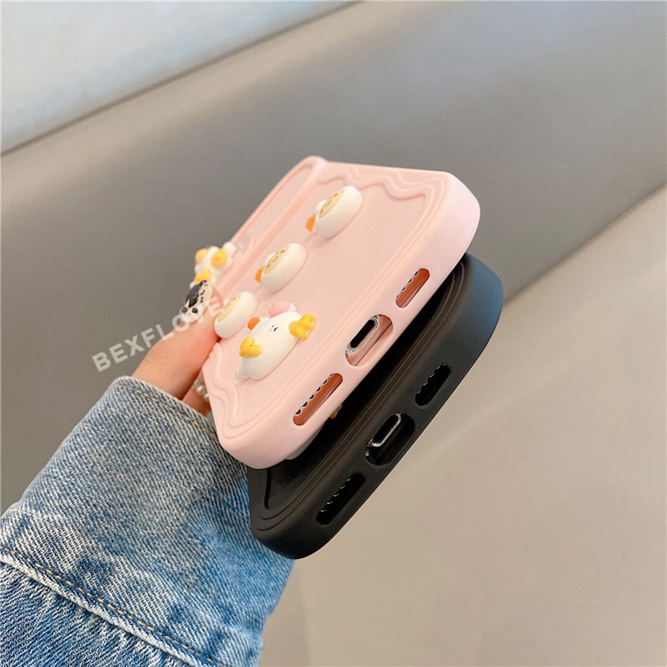 Ốp Điện Thoại Silicon Hình Vịt 3D Cho iPhone 11 12 13 14 Pro Max Plus 12pro 13Pro 14Pro 12Promax 13Promax 14Promax