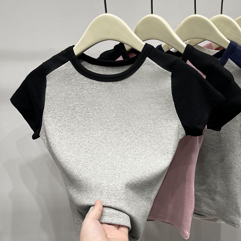 Áo Thun Dáng Ôm Phối Màu Tương Phản Thời Trang Mới 62557