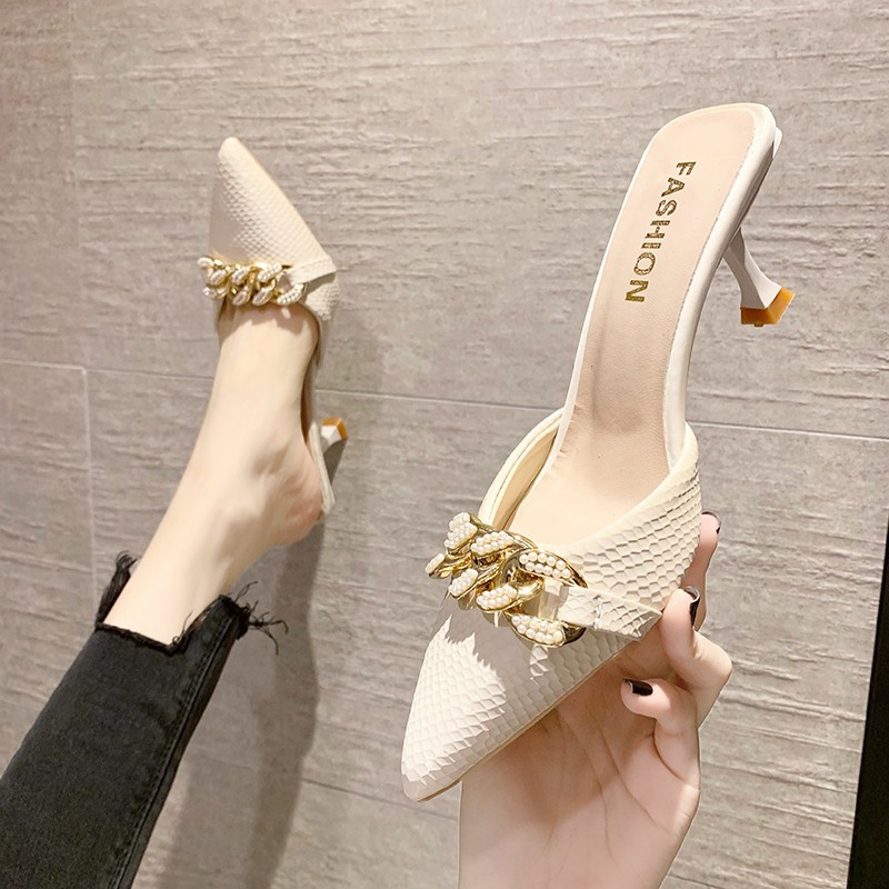Aès Giày cao gót mũi nhọn thời trang cá tính cho nữ Phong cách High quality Cái mới Hàn Quốc B24G0D5 36Z230909