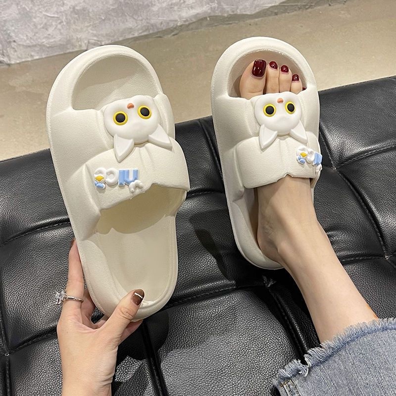 Dép nữ bánh mì đế mềm hoạ tiết mèo dễ thương hot trend 2023