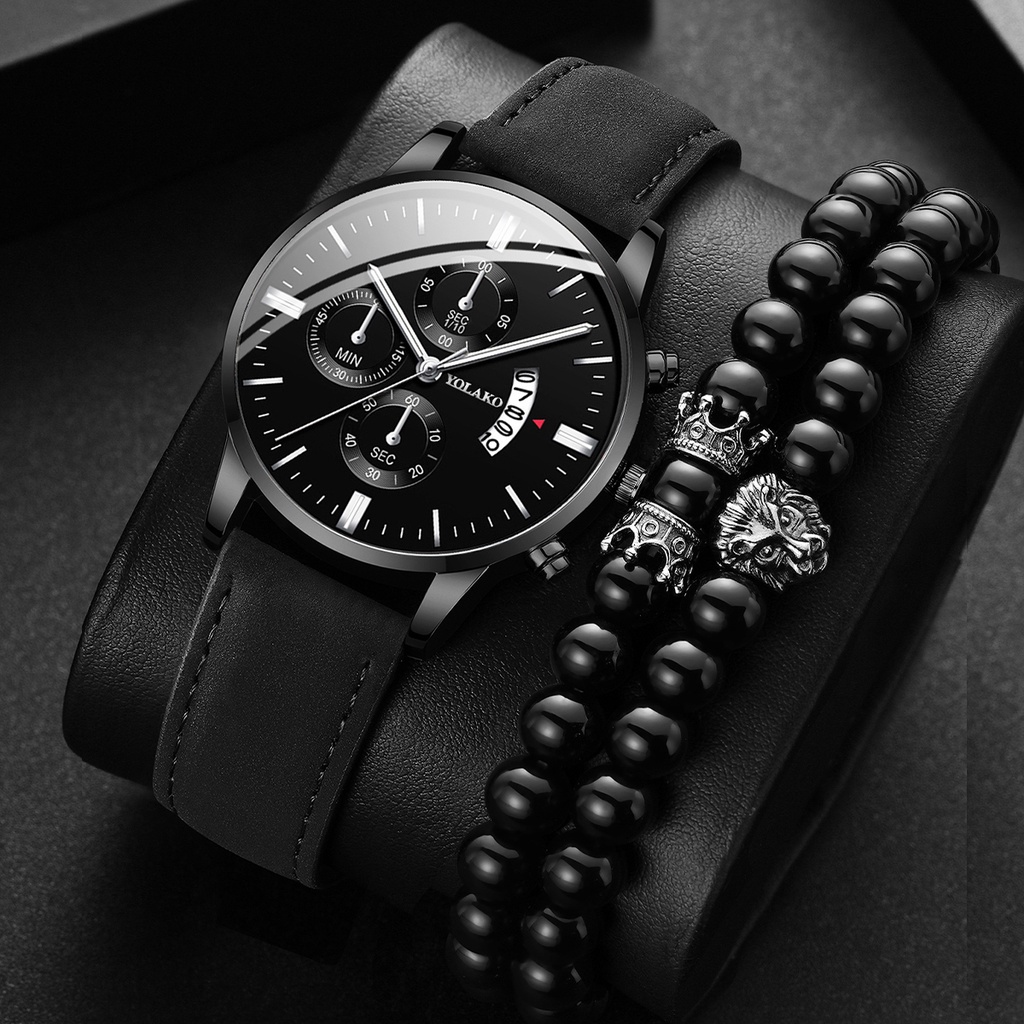 Đồng Hồ Quartz Nam Dây Da Sang Trọng