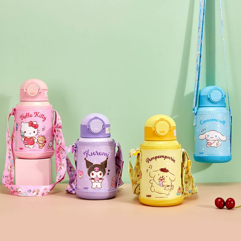 Backpack Bear Sanrio Bình Nước Giữ Nhiệt 500ML Bằng Thép Không Gỉ Hình Hello Kitty