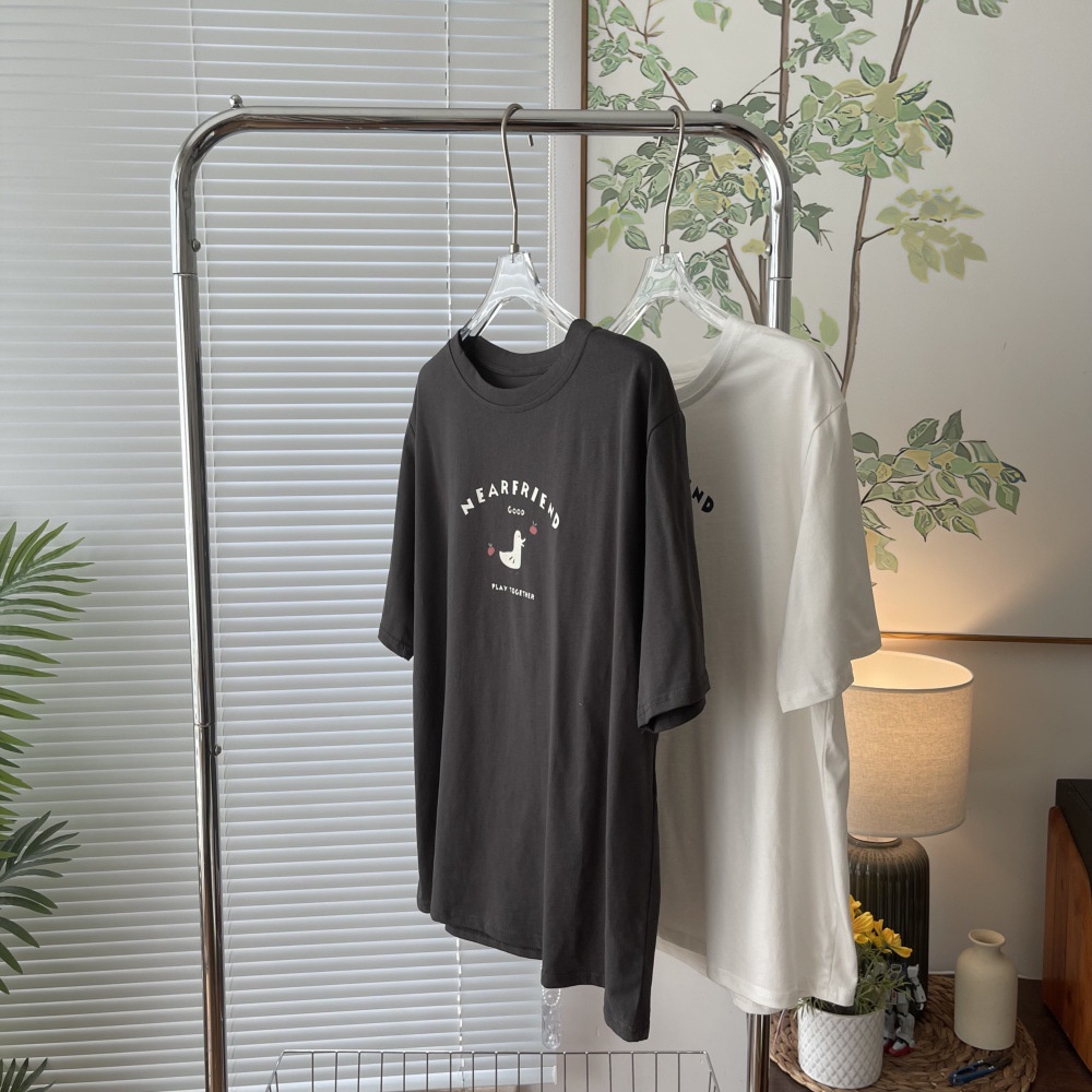 Áo Thun Dáng Rộng In Hoạt Hình Kiểu Hàn Quốc Thời Trang Mùa Hè Năng Động