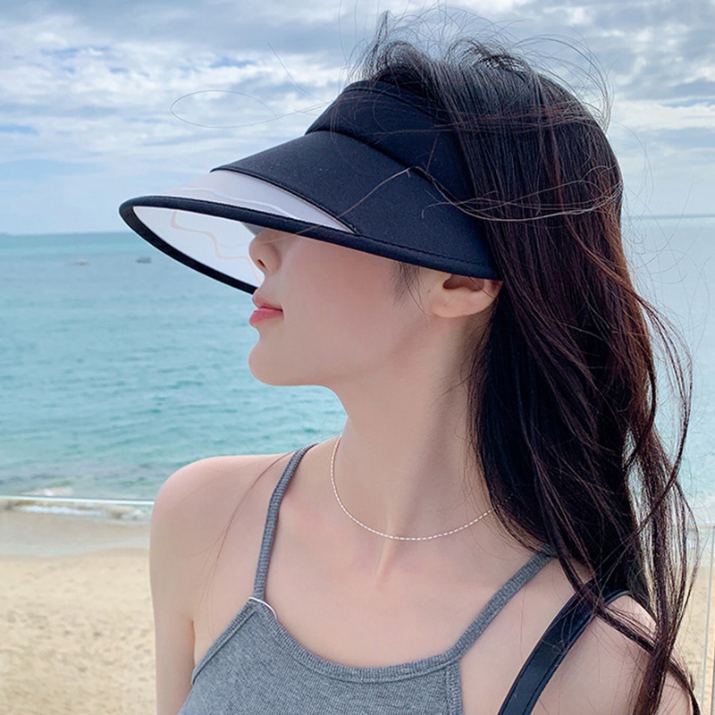 Nón Rộng Vành Hở Chóp Chống Tia UV Thoáng Khí Thời Trang Đi Biển Mùa Hè Cho Nữ