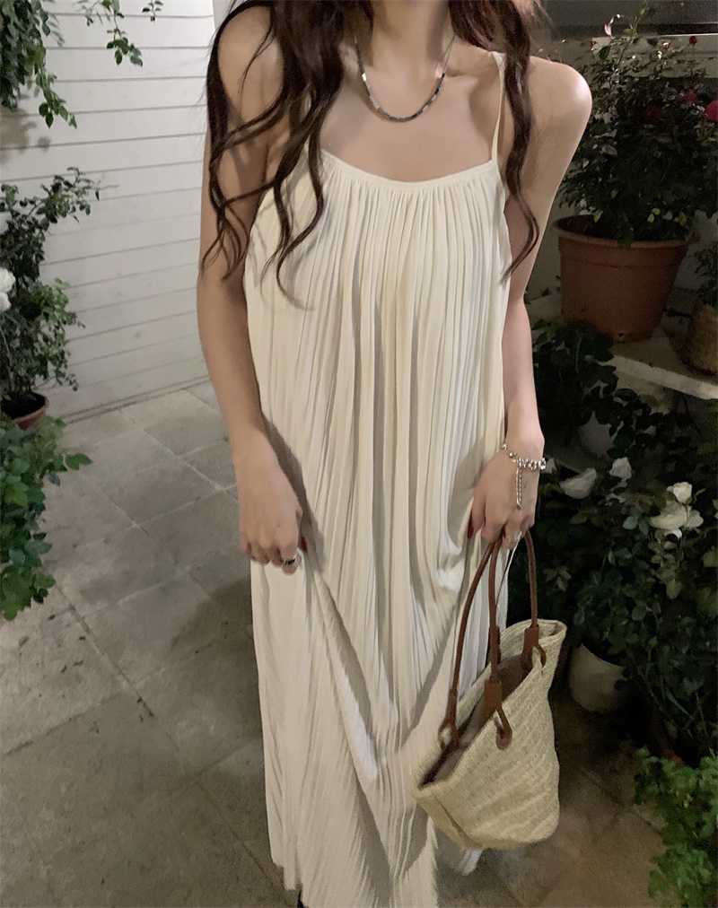 Đầm Dây Mỏng Dáng Dài Phong Cách Retro Pháp Quý Phái 63697