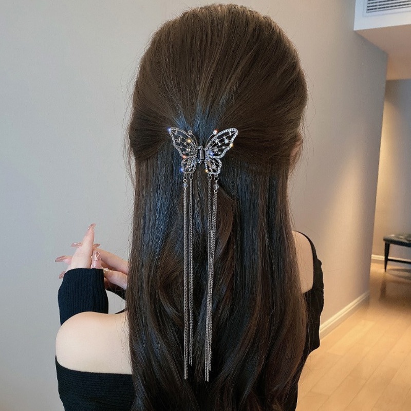 Kẹp Tóc Hình Bướm Đính Ngọc Trai Siêu Dài Thời Trang Cho Nữ