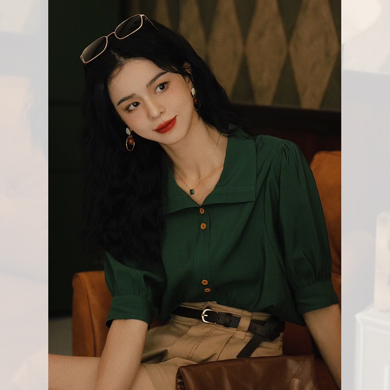 Áo Sơ Mi Ngắn Tay Phong Cách Pháp Thời Trang Mùa Hè Cá Tính 61973