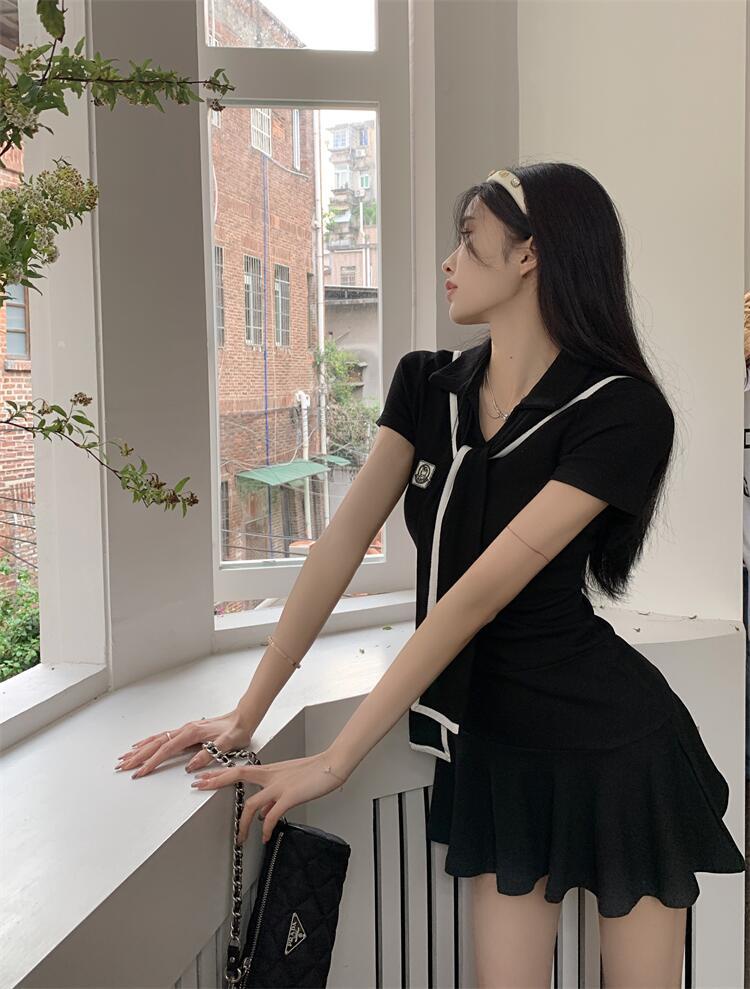 Đầm peplum Ngắn Dáng Ôm Màu Xanh navy Thời Trang Cho Nữ