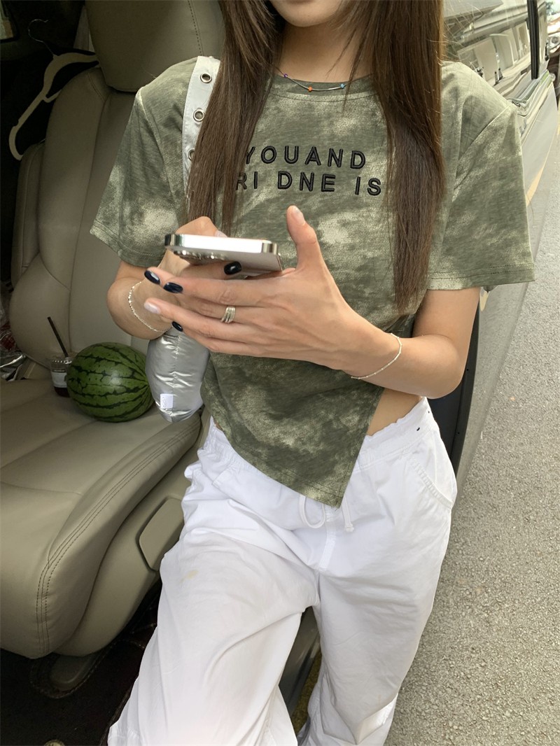 Áo Thun Cộc Tay Nhuộm Màu Phong Cách Mới Mùa Hè 64775