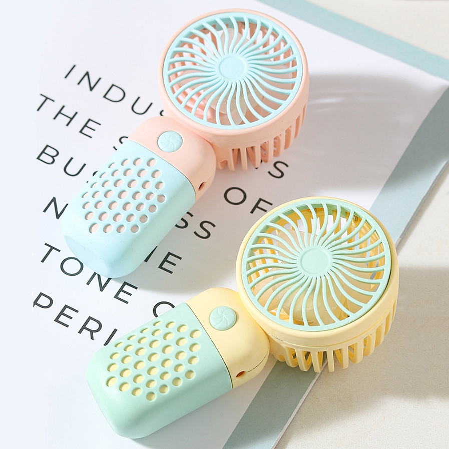 Quạt Mini Cầm Tay Không Dây Sạc Pin Cổng Usb Dễ Thương Có Thể Sạc Lại