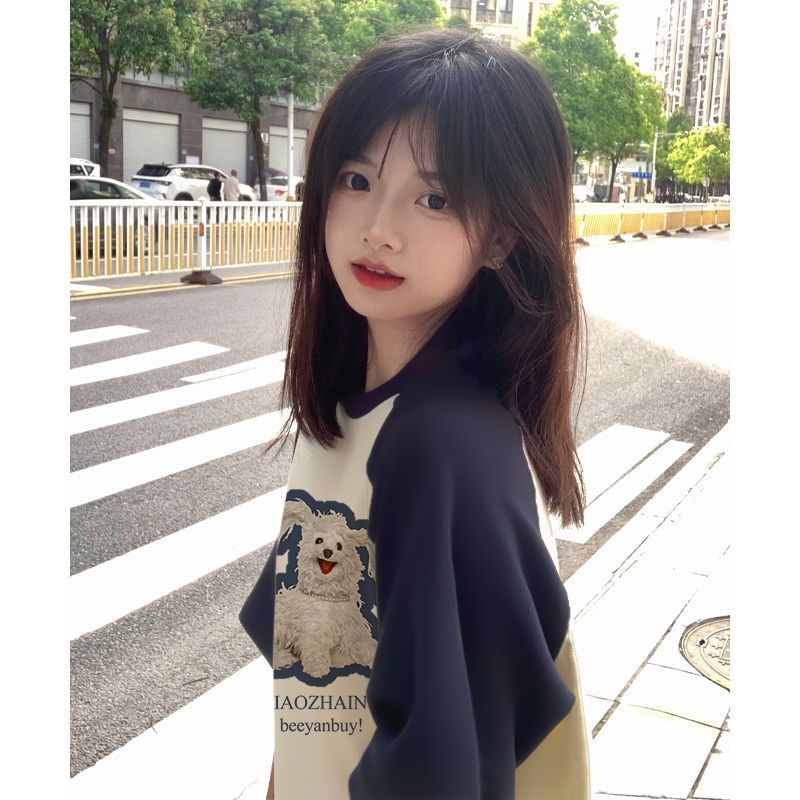 JINSHIHUI  áo croptop áo_phông Tay Ngắn Lỏng lẻo Giản Thời Trang Mùa Hè Mới Cho Nữ Mềm Mát 2023 NEW fashion ins High quality Cái mới A29J1P4 36Z230909