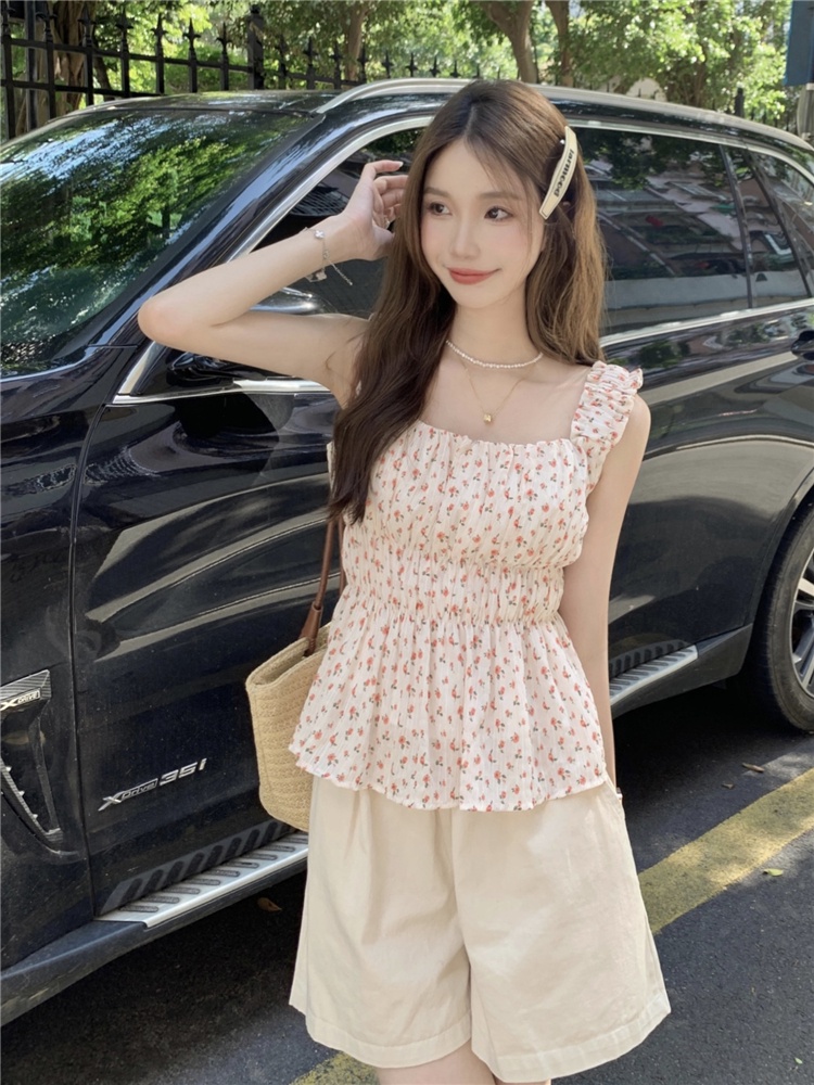 Áo Voan Hoa Cổ Vuông Dáng Ngắn Thời Trang Quyến Rũ 65250