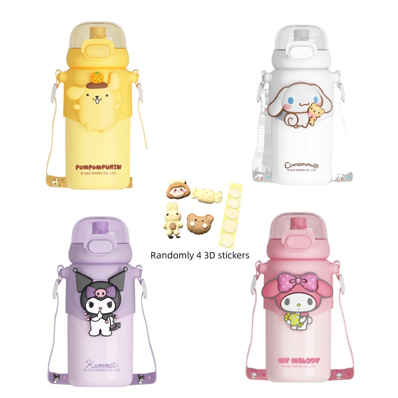 Backpack Bear SANRIO Bình Nước Giữ Nhiệt 600ml Bằng Thép Không Gỉ 316 Họa Tiết Hoạt Hình Dễ Thương