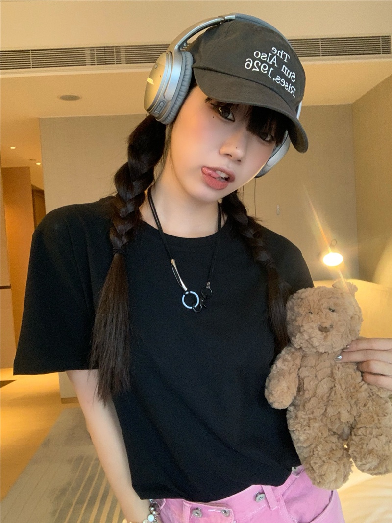 Áo Thun Dáng Rộng Ngắn Tay In Hoạt Hình Thời Trang Mùa Hè Hàn Quốc Sành Điệu 643