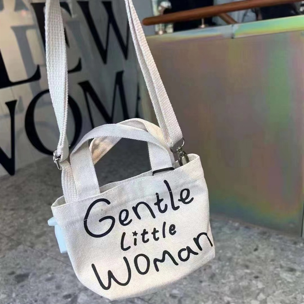 Túi Đeo Chéo Mini Bằng Vải Canvas Phong Cách Tối Giản Thời Trang Unisex Làm Quà Sinh Nhật / Giáng