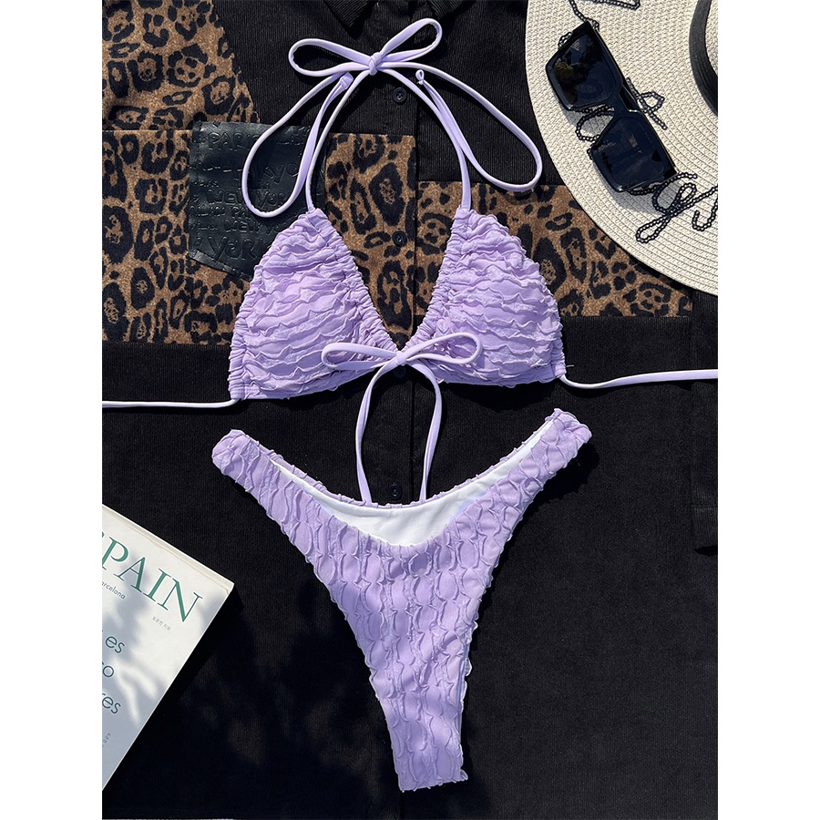 Bộ Bikini Hai Mảnh Màu Tím Gợi Cảm Cho Nữ