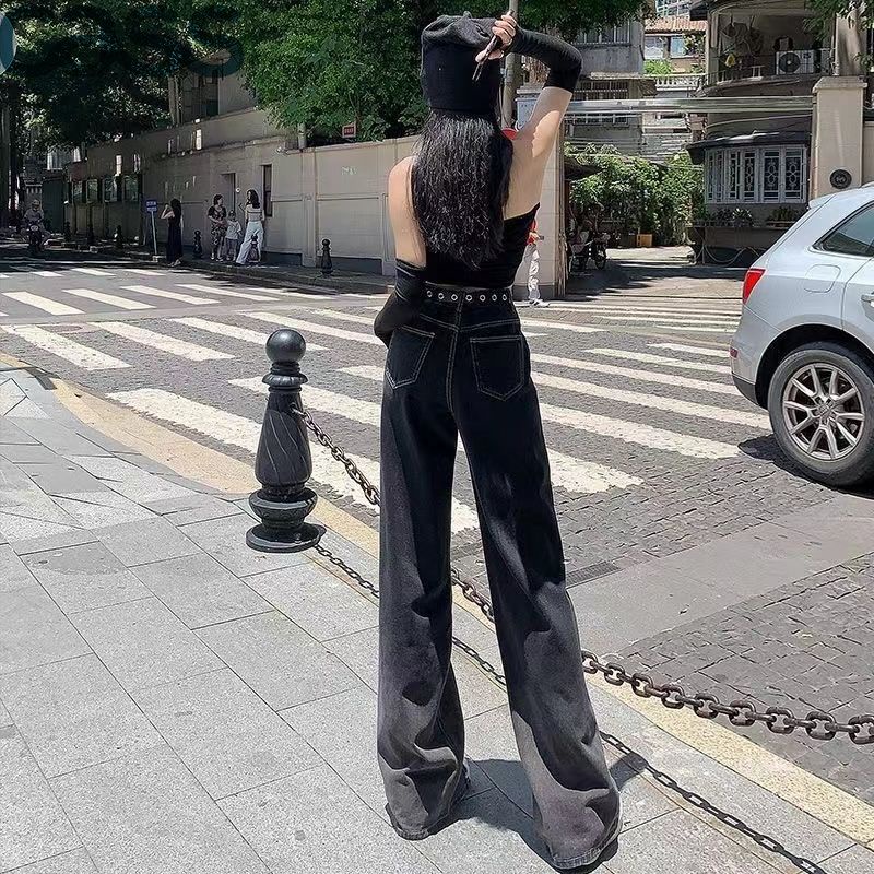 SUOMENG  quần ống rộng quần nữ jean phong cách Retro Ống Rộng siêu đẹp 2023 MỚI Chất lượng cao Đẹp Stylish Beautiful A27L0DK 36Z230909