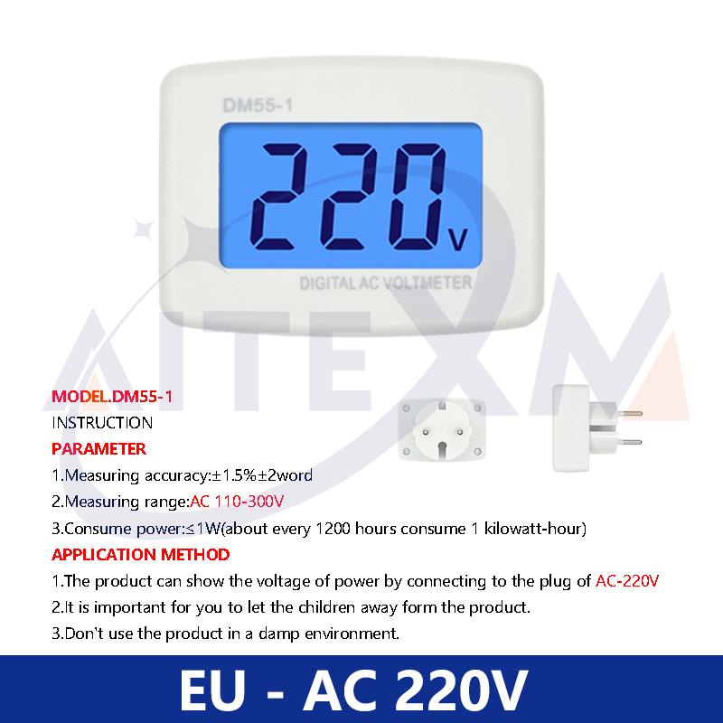 Vôn Kế Kỹ Thuật Số AC 110V 220V DM55-1