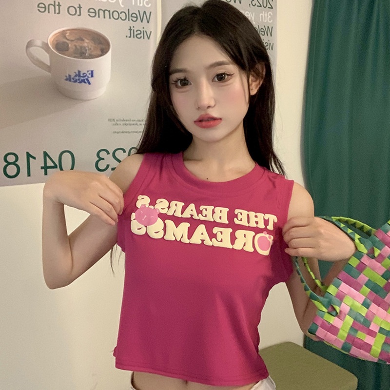 Áo tank top Ôm Dáng In Chữ Thời Trang Mùa Hè Cho Nữ