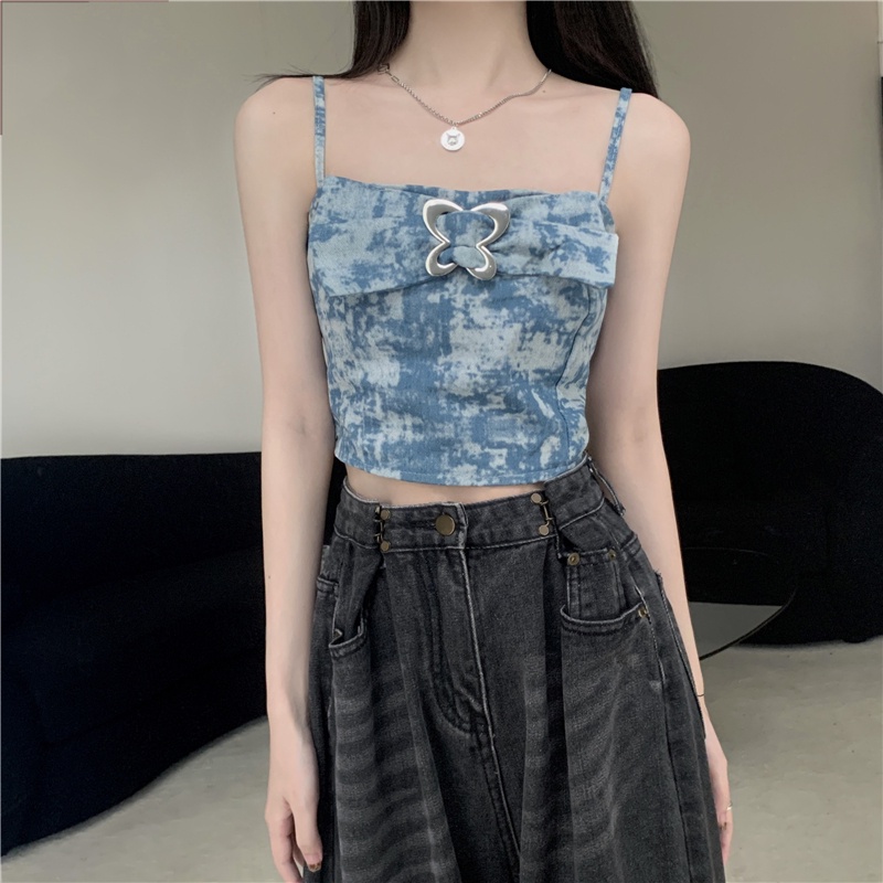 65573 Mùa Hè Phong Cách Mới Áo Yếm Nhuộm Màu