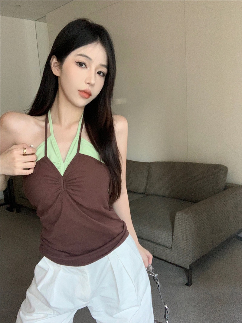 Áo Hai Dây Cổ Chữ v Dáng Ôm Phong Cách Retro Thời Trang Mùa Hè Hàng Mới 64691