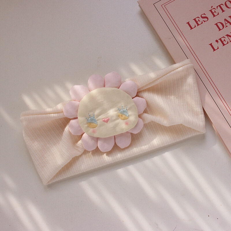 Băng Đô Vải Cotton Mềm Co Giãn In Họa Tiết Hoa / Thỏ Dễ Thương Cho Bé Gái