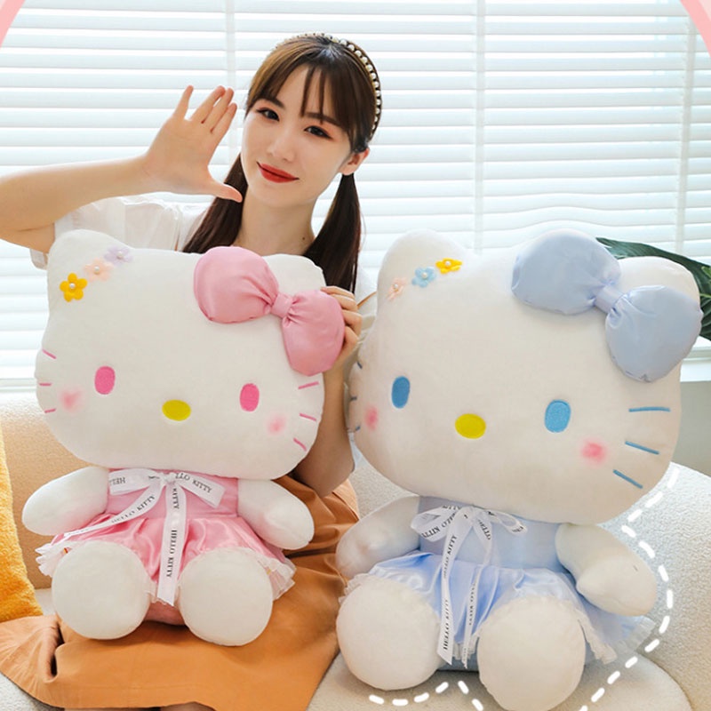 60 cm sakura hello kitty đồ chơi sang trọng mèo hồng dễ thương búp bê đầy giáng sinh bạn gái trẻ em cô gái bạn bè quà tặng sinh nhật