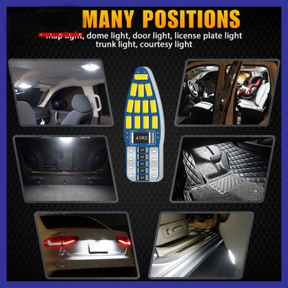 1 Đèn Led T10 194 168 W5w 2825 24smd 6000k 300 Lm Dc 12v Ánh Sáng Trắng Gắn Biển Số Xe Hơi / Mô Tô