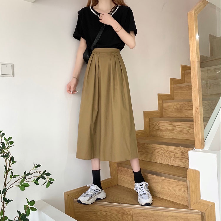 Chân Váy Chữ a Lưng Cao Phong Cách Thời Trang Hàn Quốc Mới 62016