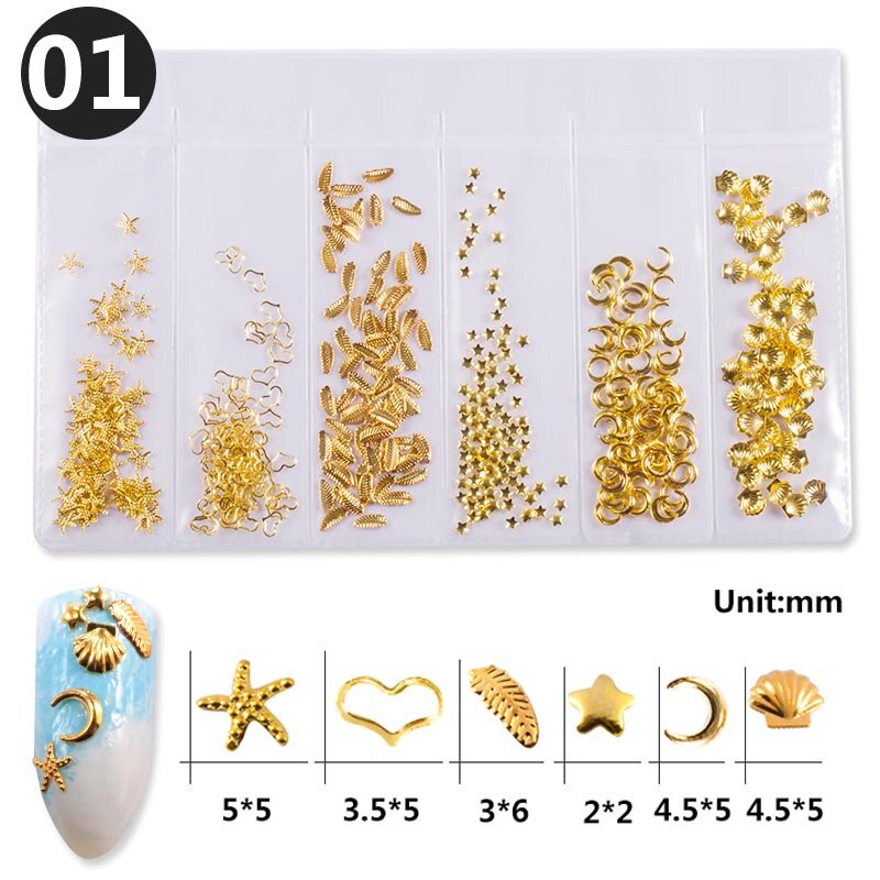 1 Gói Phụ Kiện Trang Trí Móng Tay 3D DIY Hình Vỏ Sò