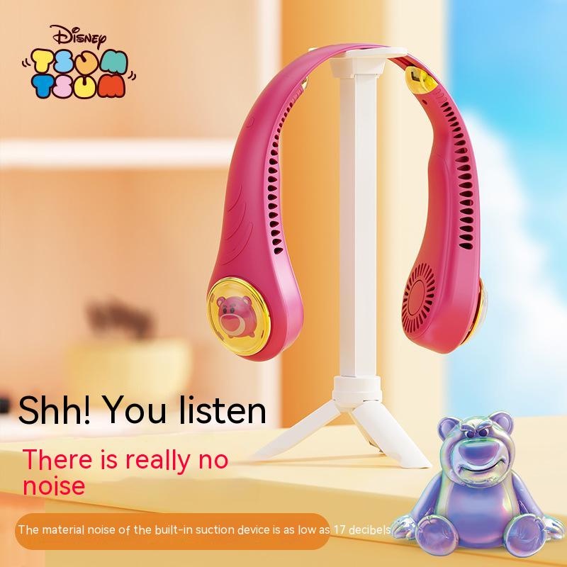 Quạt Treo Cổ Nhỏ Gọn Ba Chế Độ Pin Dài Điều Chỉnh Được Họa Tiết Disney