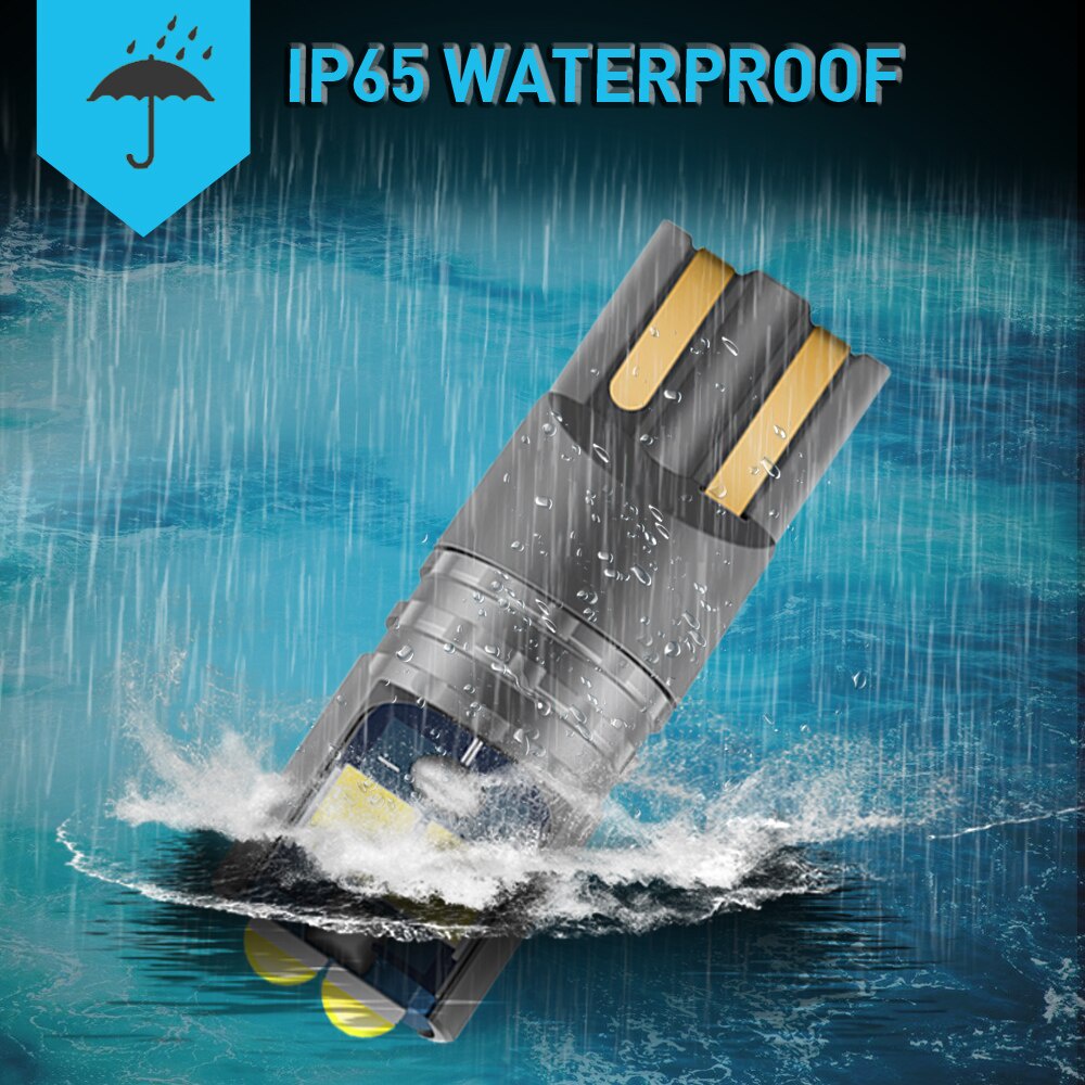 Set 2 Đèn Led W5W T10 3030 SMD 6000K 168 194 5w5 Ánh Sáng Cam Gắn Biển Số Xe Ô Tô