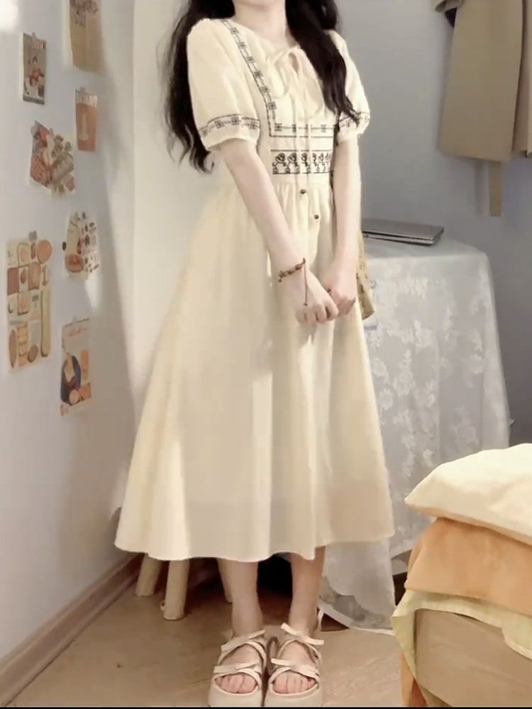 𝐘𝐮𝐬𝐡𝐨𝐩 Váy Kiểu Thổ Cẩm, Phong Cách Tiểu Thư, Tôn Dáng Xinh Xắn Dành Cho Bạn Gái