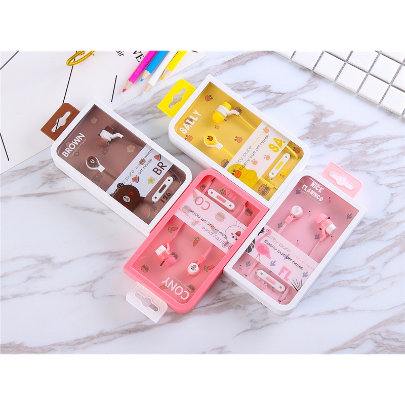 Tai Nghe Hoạt Hình Dễ Thương Có Dây Âm Thanh Nổi Chất Lượng Cao