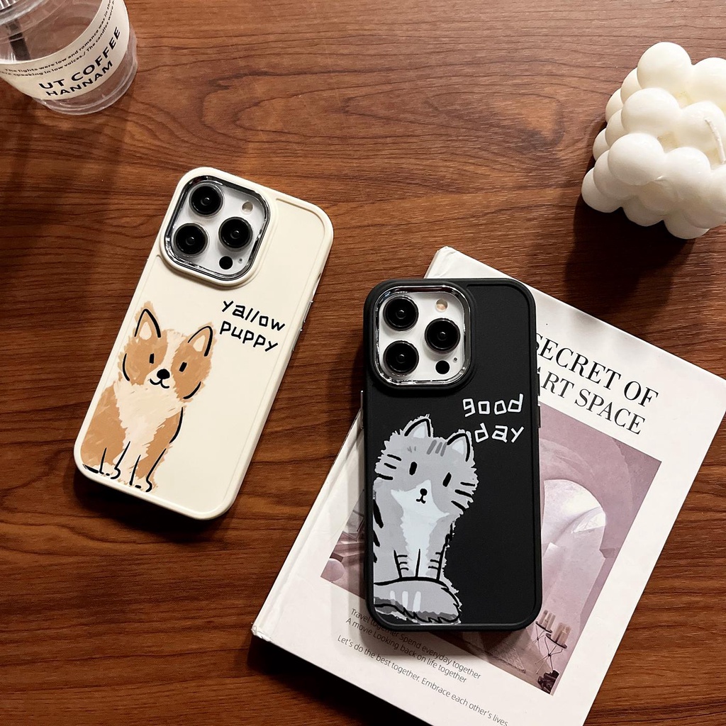 Ốp Điện Thoại TPU Mềm Chống Rơi Hình Cún Mèo Cho iPhone 14 13 12 11 PRO XR XS MAX 7 / 8 Plus