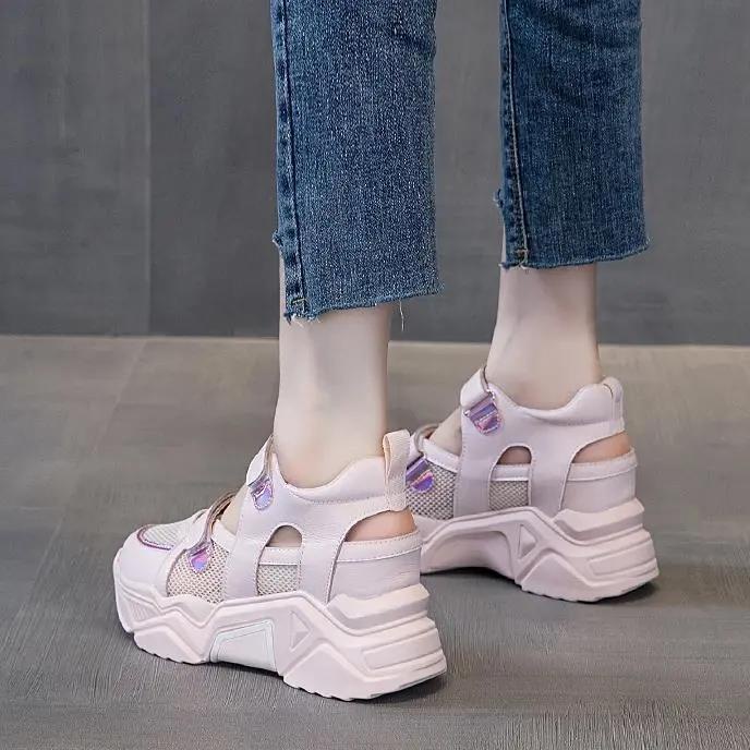 Giày Sandal Đế Xuồng Mỏng Thoáng Khí Thời Trang Mùa Thu Cho Nữ