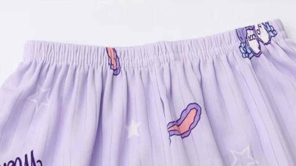 Bộ Đồ Ngủ Kuromi Ngắn Tay Họa Tiết Sanrio Cinnamorol Pijama Cho Bé Gái