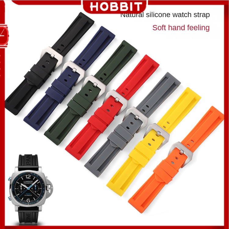 PANERAI Dây Đeo Đồng Hồ Bằng Cao Su Silicone 20mm 22mm 24mm 26mm Màu Đen / Đỏ / Xanh Dương / Trắng