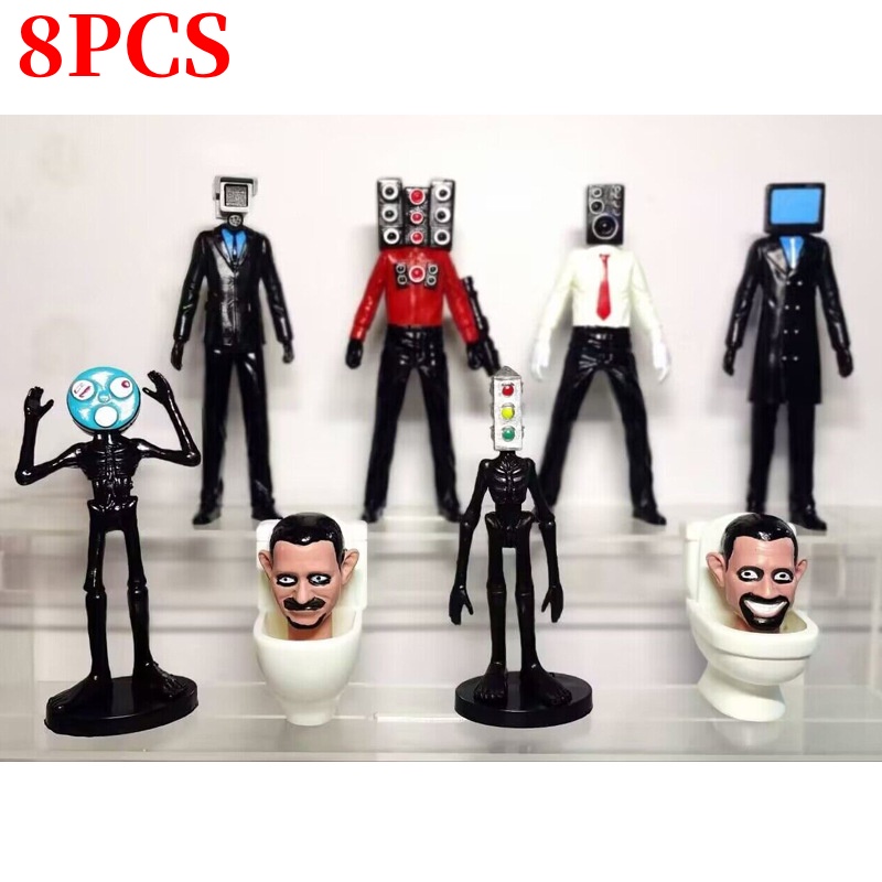 Bộ 9 Mô Hình Nhân Vật Skibidi Trang Trí Nhà Cửa