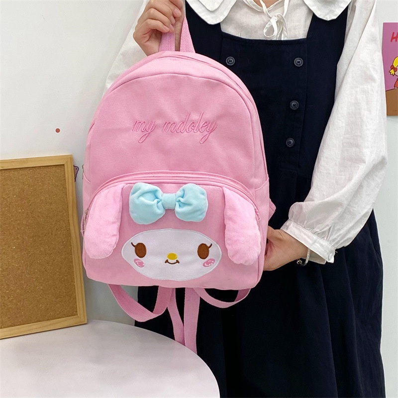 SANRIO Ba Lô Đi Học / Du Lịch Chất Liệu Polyester Hình Cinnamoroll Melody Dễ Thương Cho Bé Gái