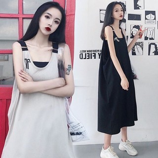 𝐘𝐮𝐬𝐡𝐨𝐩 Váy 2 Dây Nữ, Kiểu Dáng Suông Form Thụng, Phong Cách Dạo Phố Dành Cho Bạn Gái