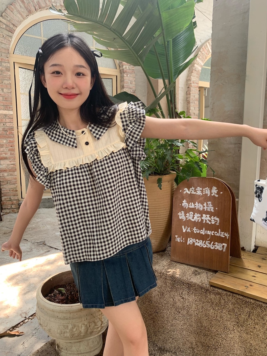 Áo Sơ Mi Kẻ Sọc Cổ Mép Lật Phong Cách Nhật Bản Thời Trang Mùa Hè 65149