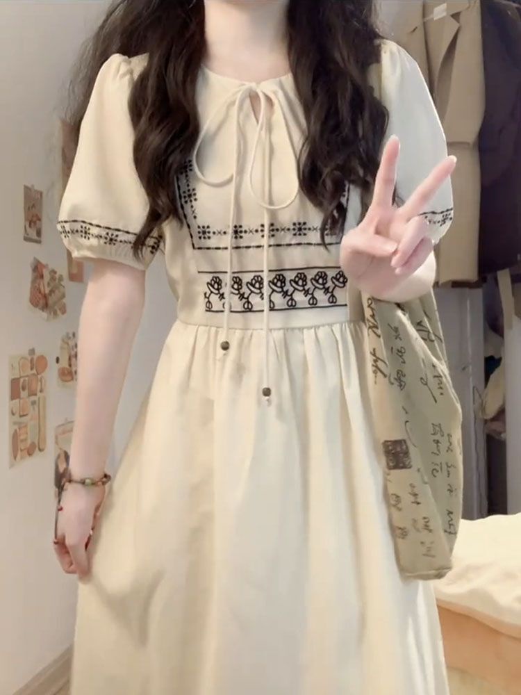 𝐘𝐮𝐬𝐡𝐨𝐩 Váy Kiểu Thổ Cẩm, Phong Cách Tiểu Thư, Tôn Dáng Xinh Xắn Dành Cho Bạn Gái