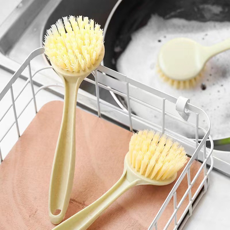 Bàn Chải Rơm Lúa Mì Tay Cầm Dài Đa Chức Năng Dùng Vệ Sinh Nhà Bếp