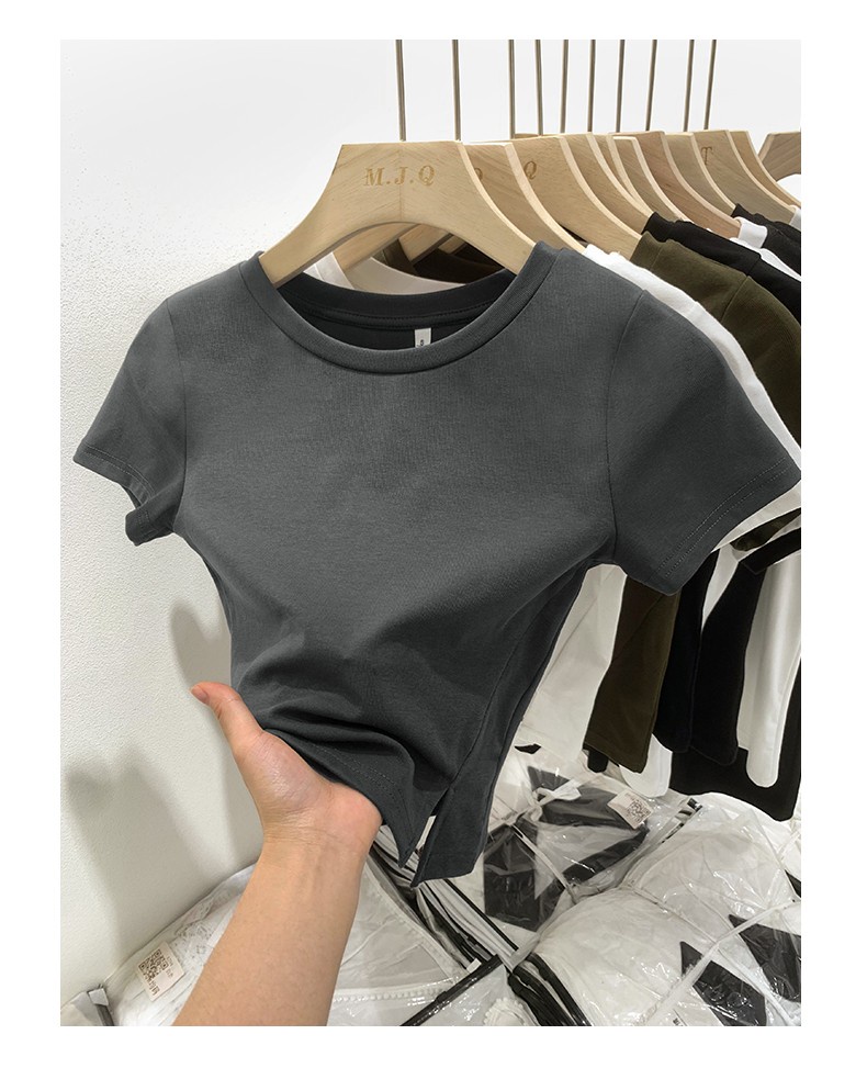 Áo Thun Tay Ngắn Lưng Cao Dáng Ôm Thời Trang Mùa Hè Kiểu Mới 64284
